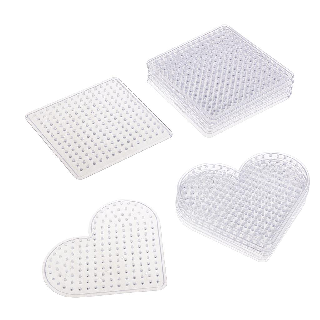 12x Clear Plastic Perler Beads Pegboard fits 5mm Bead for DIY Children Craft