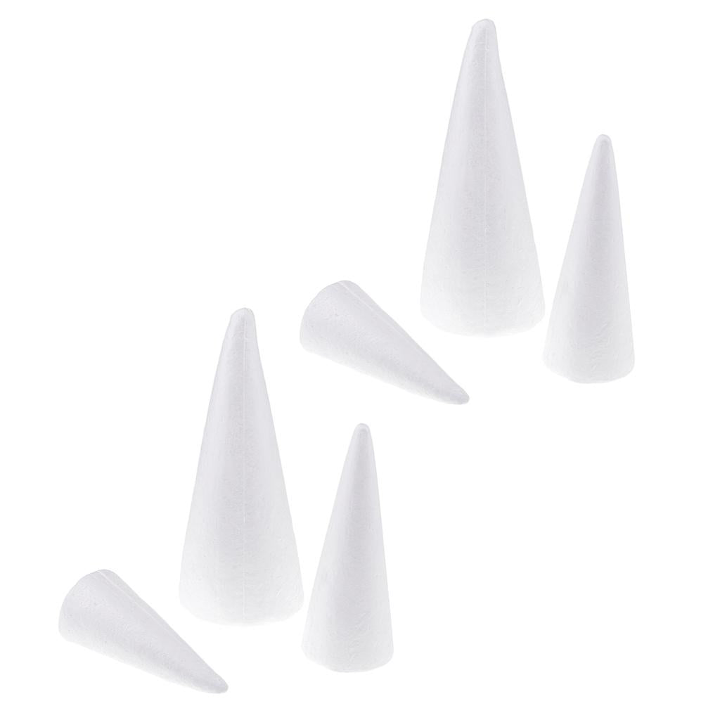 6Pcs Cone Shaped Styrofoam Foam Ornaments for Handmade DIY Modelling Crafts
