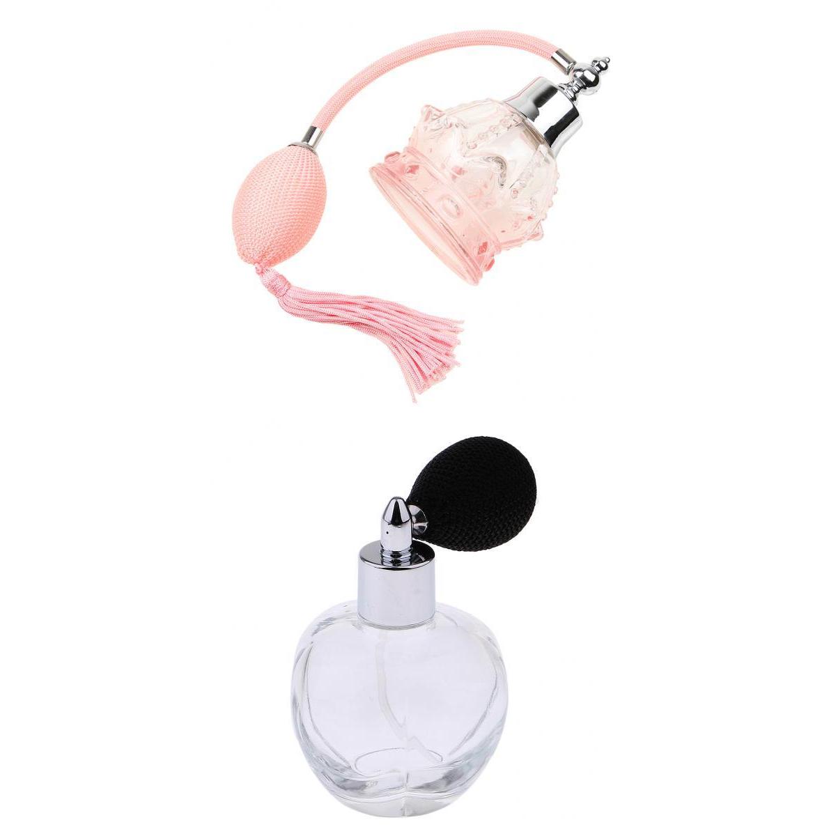 2Pieces Vintage Crystal Perfume Bottle Bulb Tassel Spray Atomizer 100ml Gift