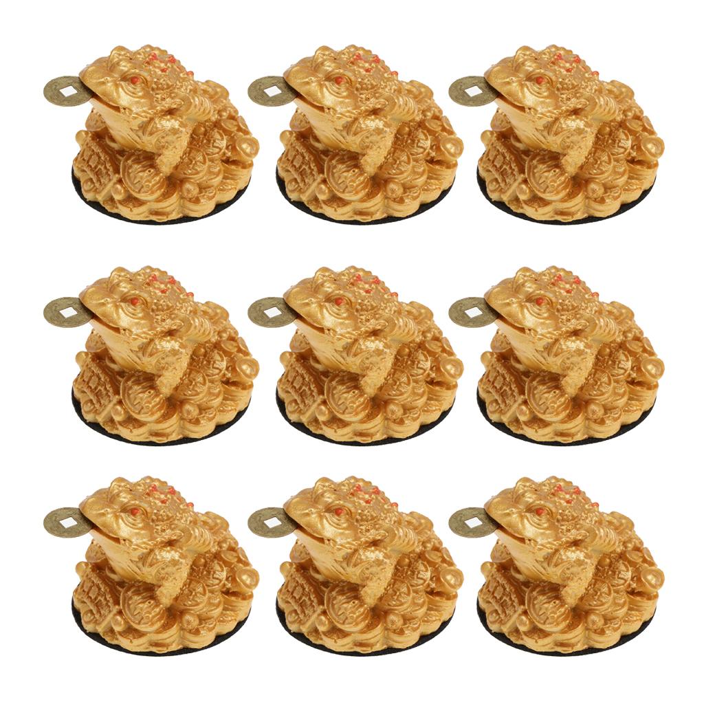 9xFeng Shui Money Lucky Fortune Oriental Chinese Wealth Frog Toad Coin Decor
