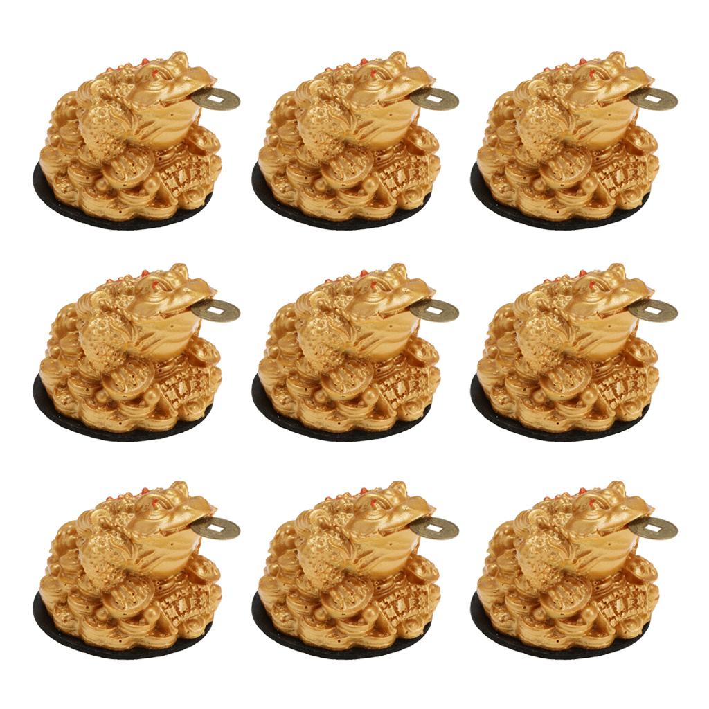 9xFeng Shui Money Lucky Fortune Oriental Chinese Wealth Frog Toad Coin Decor