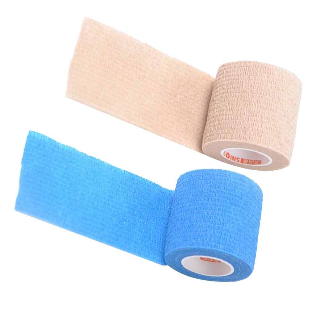 2pcs Sports Elastic Self Adhesive Bandage First Aid Tape Gauze Wrap Roll