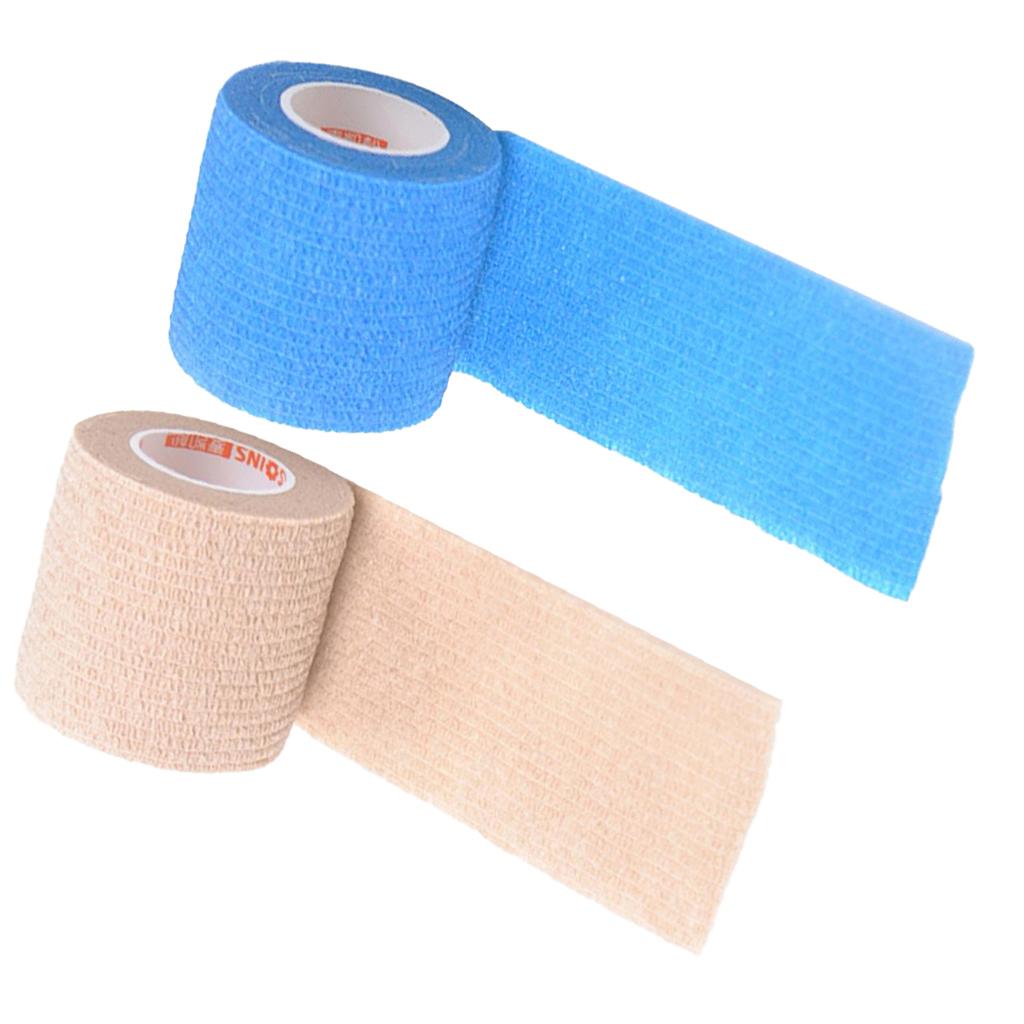 2pcs Sports Elastic Self Adhesive Bandage First Aid Tape Gauze Wrap Roll