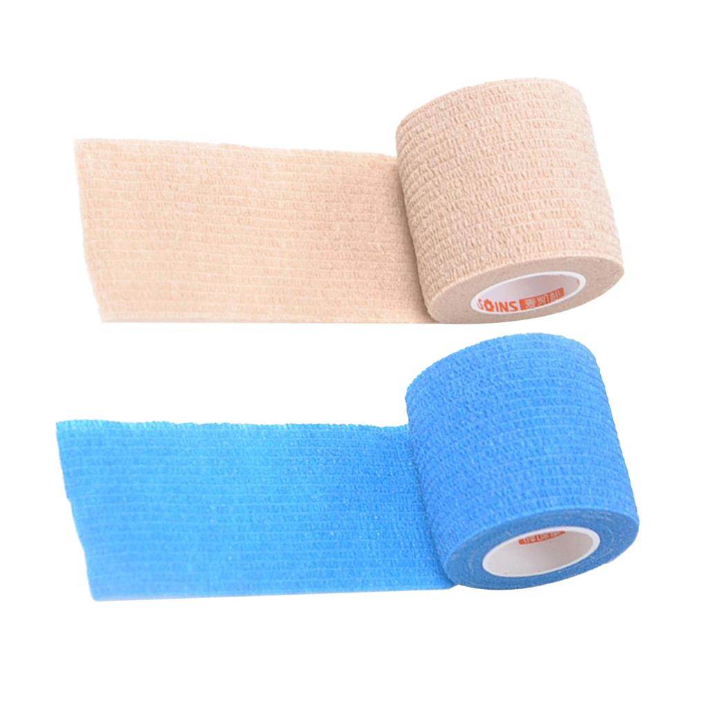 2pcs Sports Elastic Self Adhesive Bandage First Aid Tape Gauze Wrap Roll