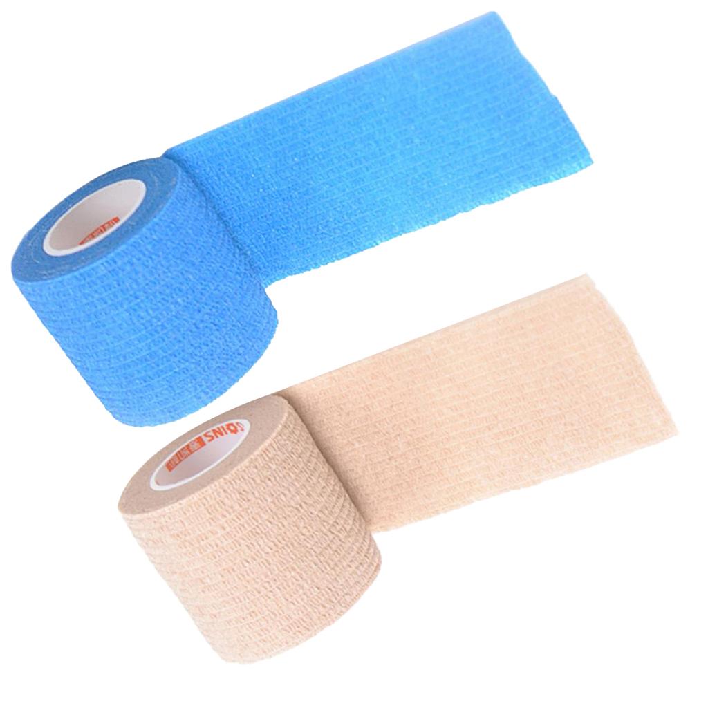 2pcs Sports Elastic Self Adhesive Bandage First Aid Tape Gauze Wrap Roll