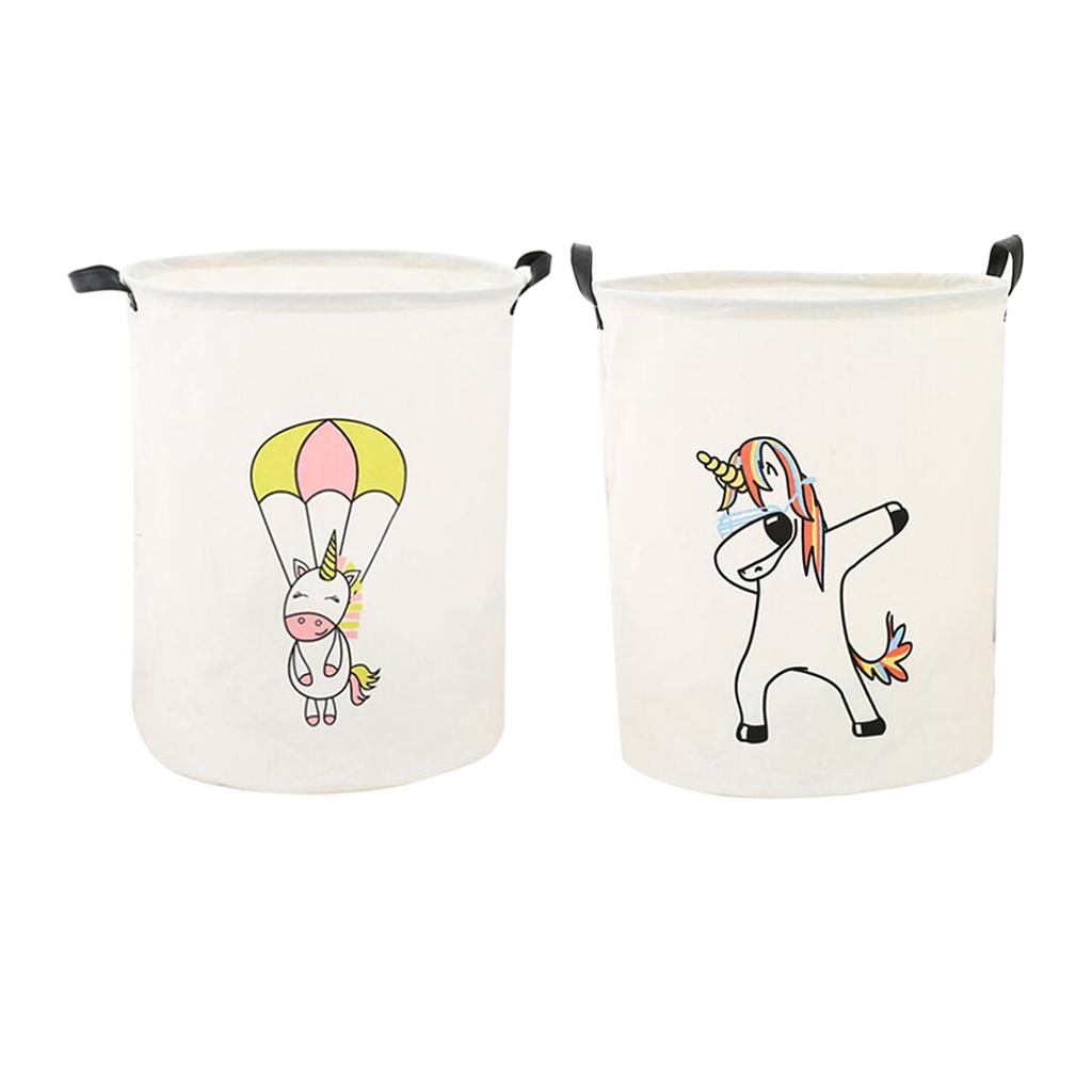 2pcs Children Room Toys Storage Basket Hamper Organizer Unicorn