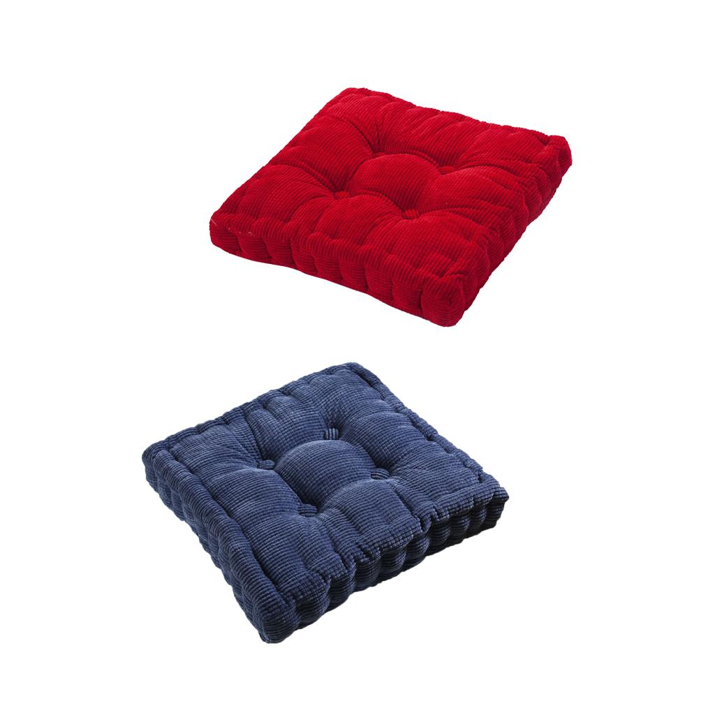 2Pcs Home Car Sofa Office Square Seat Chair Cozy Cushion Pad Blue and Red