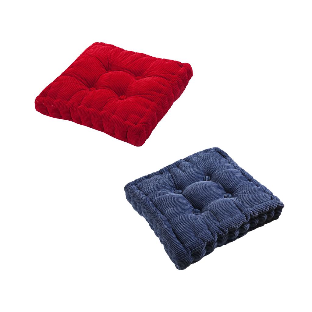 2Pcs Home Car Sofa Office Square Seat Chair Cozy Cushion Pad Blue and Red