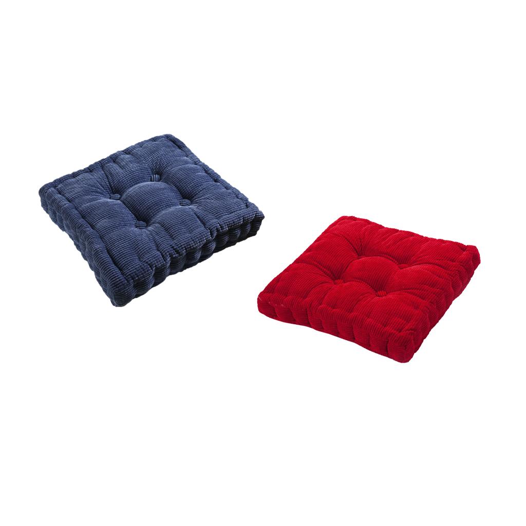 2Pcs Home Car Sofa Office Square Seat Chair Cozy Cushion Pad Blue and Red