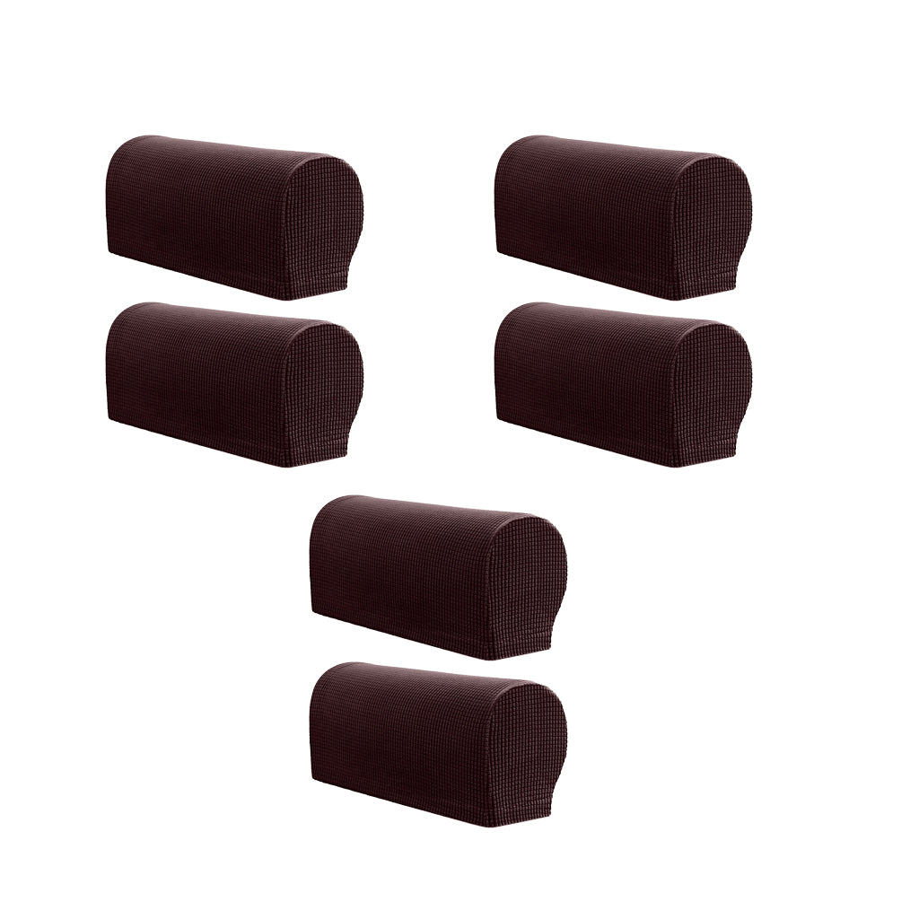 3Pair Nonslip Stretch Furniture Sofa Armrest Cover Protector Chocolate