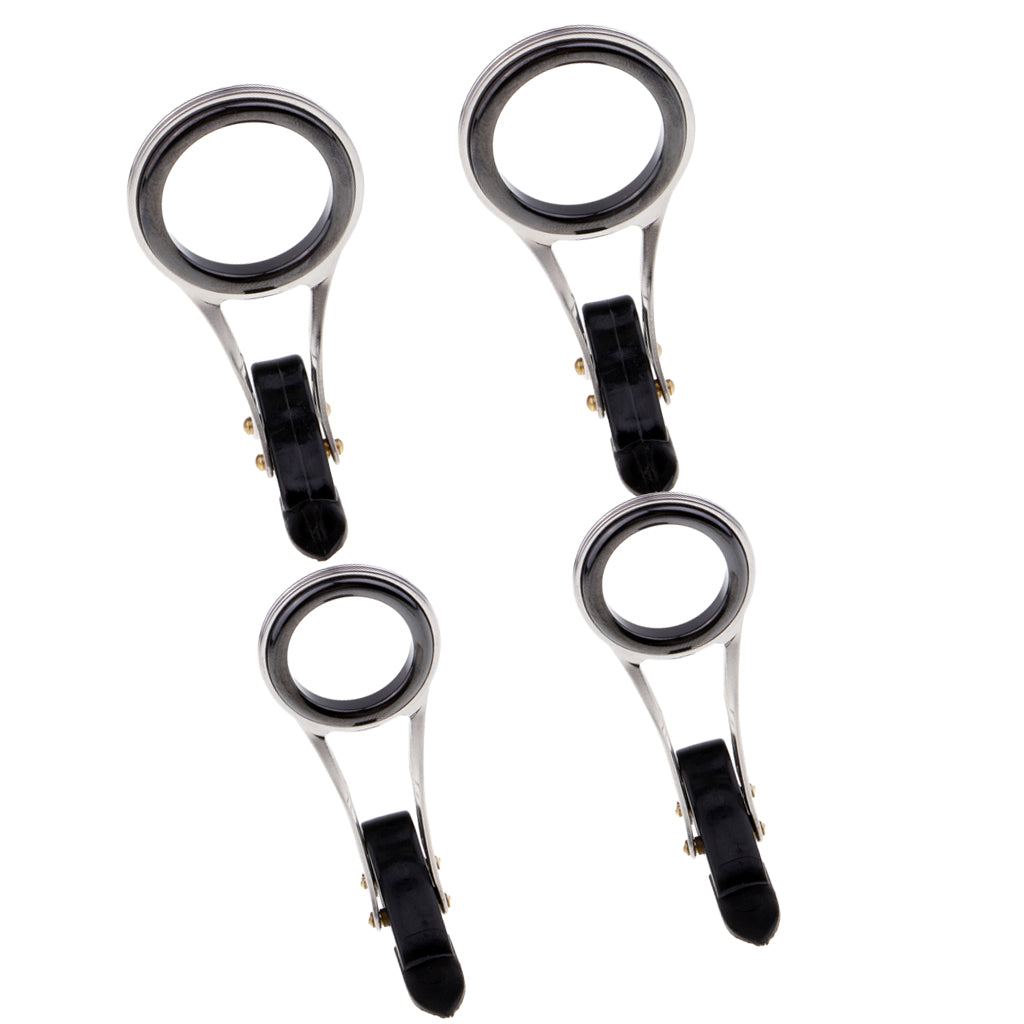 4Pcs 2 Sizes Fishing Rod Guide Eye Ceramic Ring Foldable DIY Tip Repair Kit
