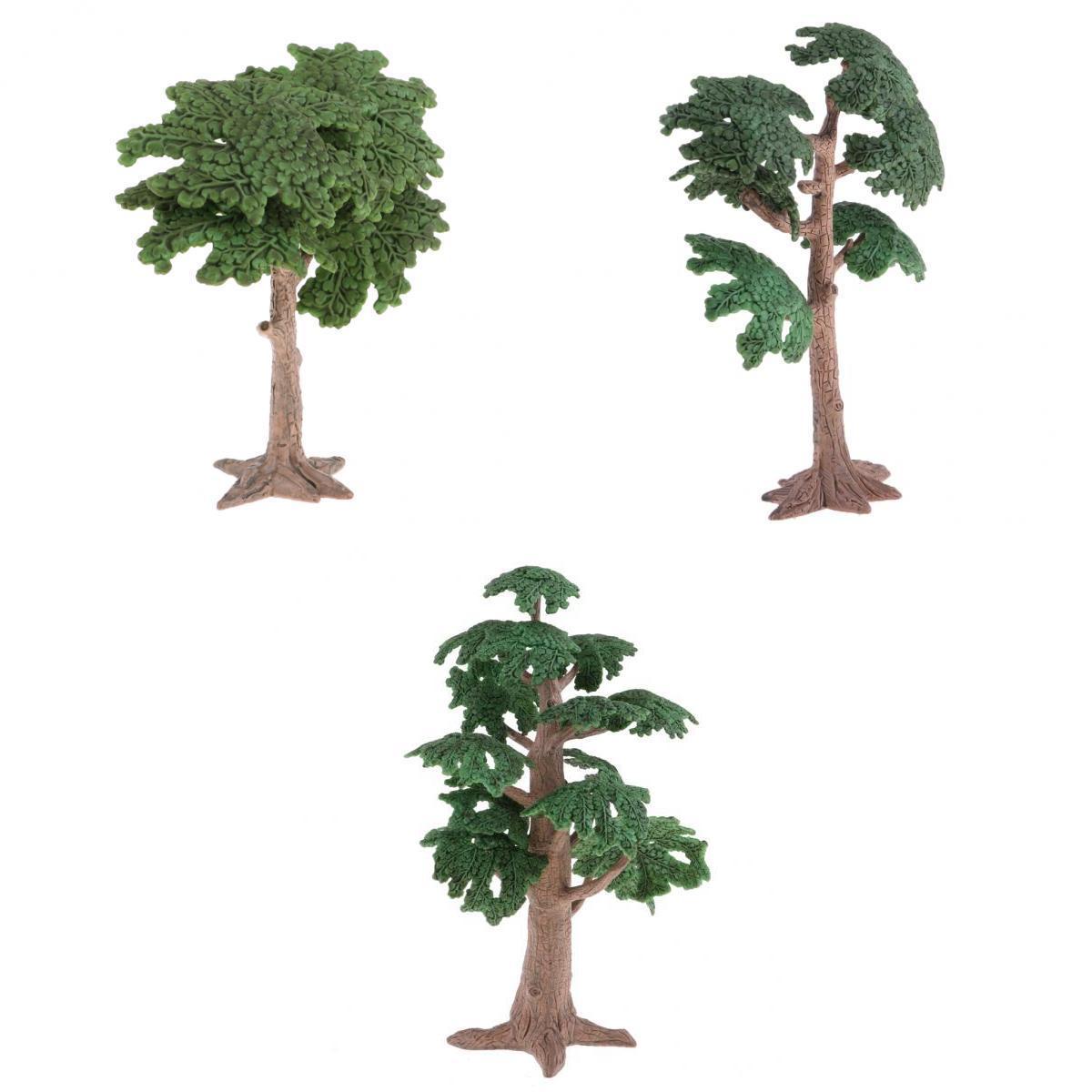 3pieces Pine Tree Model Ancient Cypress for Mini Landscape Diorama Scenery