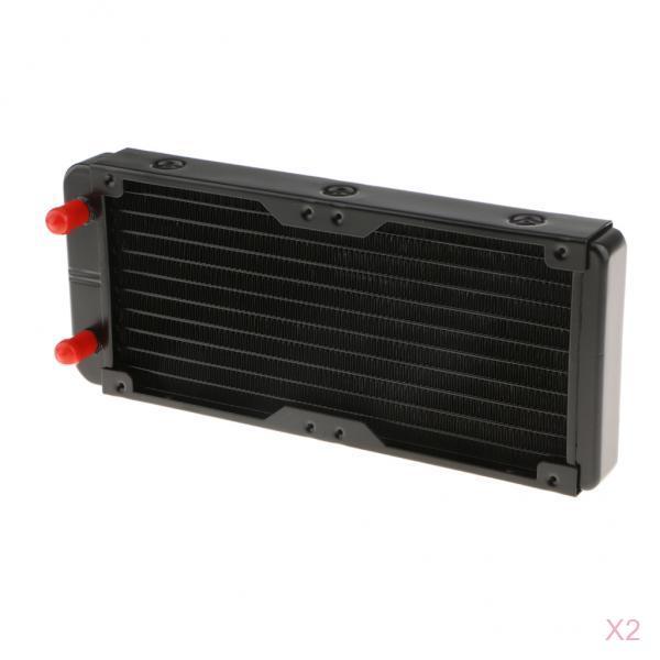 2Packs Alloy Computer Radiator 240mm 10 Pipes Water Cooling for CPU Heatsink