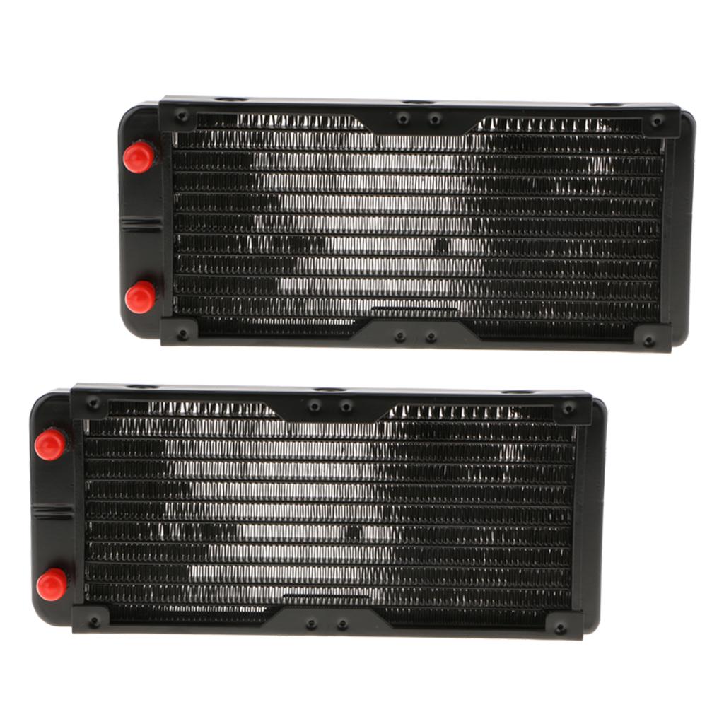 2Packs Alloy Computer Radiator 240mm 10 Pipes Water Cooling for CPU Heatsink
