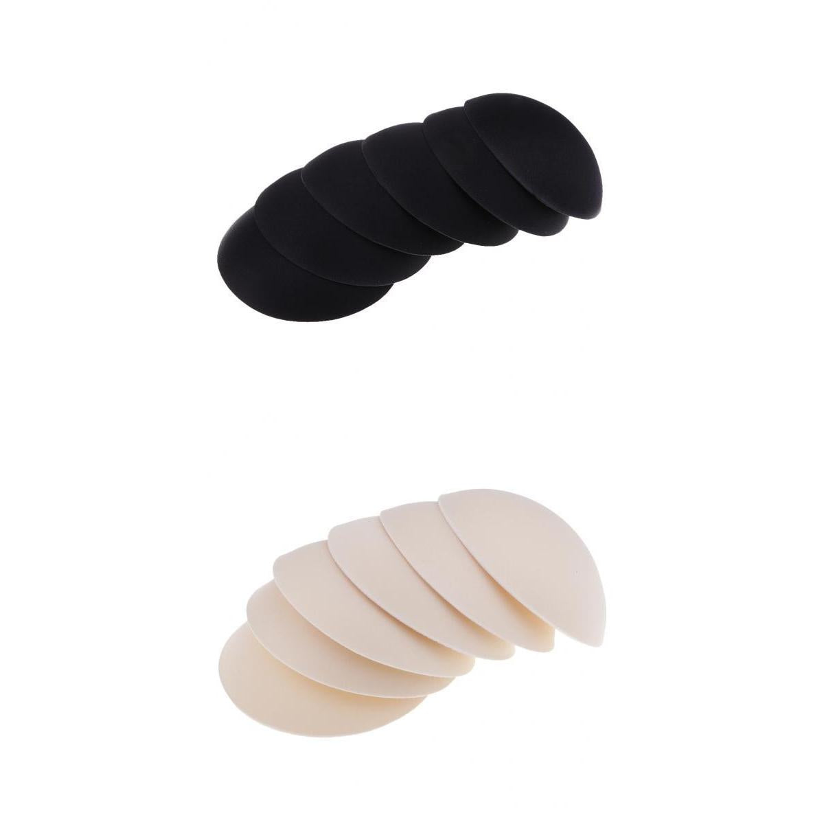 6 Pairs Removable Bikini Inserts Bra Pad Swimsuit Inserts Sponge Black Beige