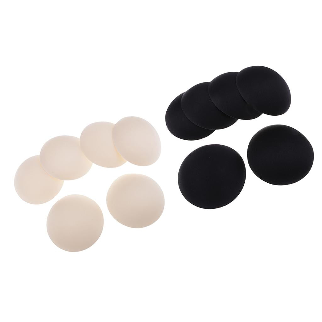 6 Pairs Removable Bikini Inserts Bra Pad Swimsuit Inserts Sponge Black Beige