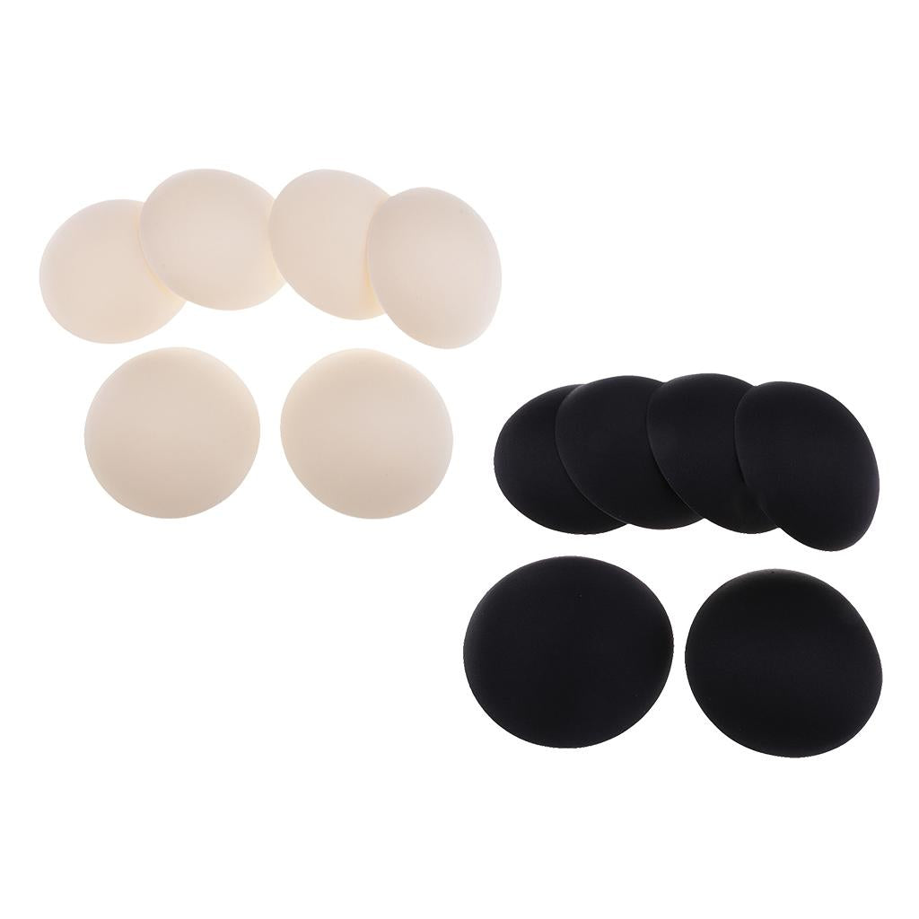 6 Pairs Removable Bikini Inserts Bra Pad Swimsuit Inserts Sponge Black Beige