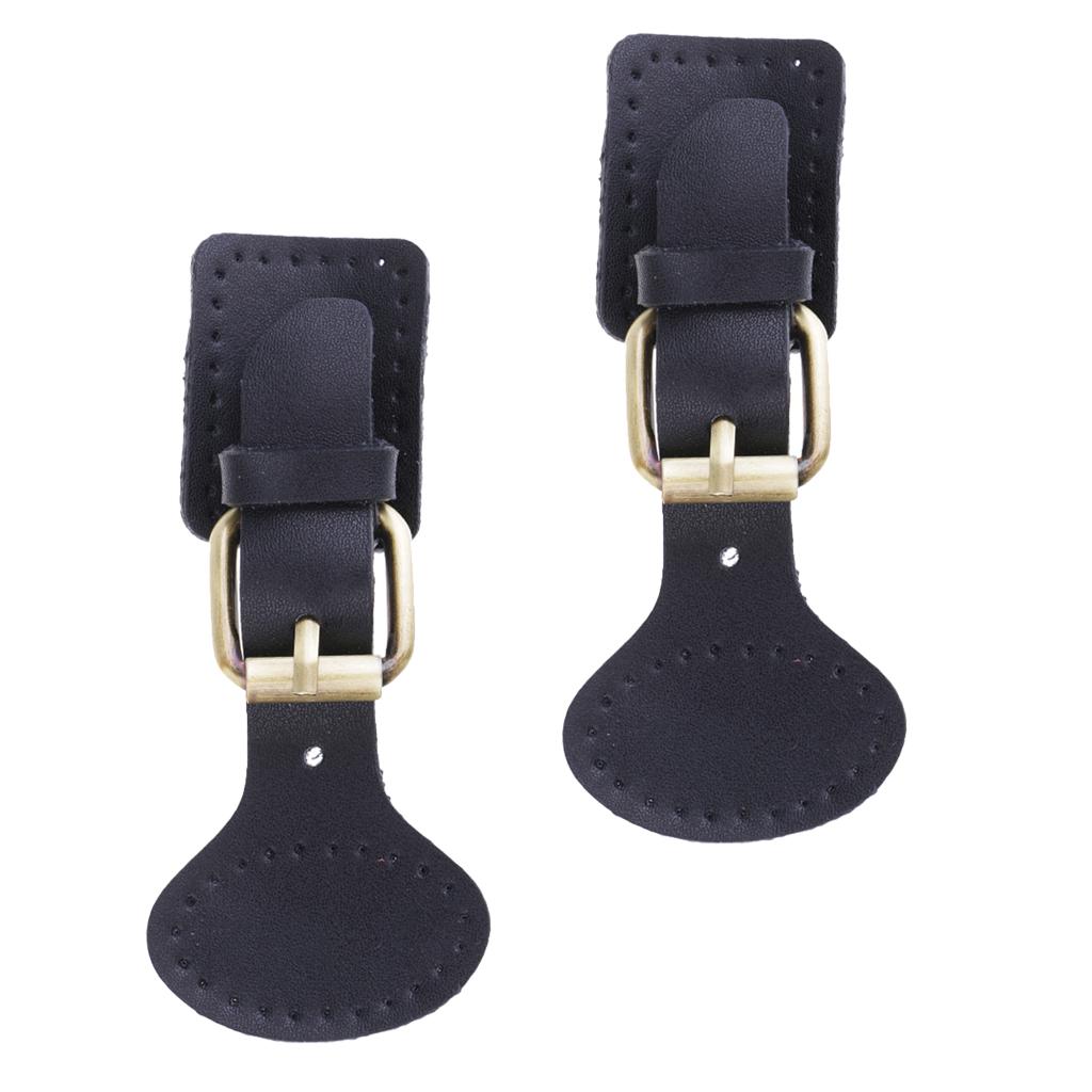2 Sets Sew on Leather Magnetic Snap Buckles Sewing Fasteners for Bag Black