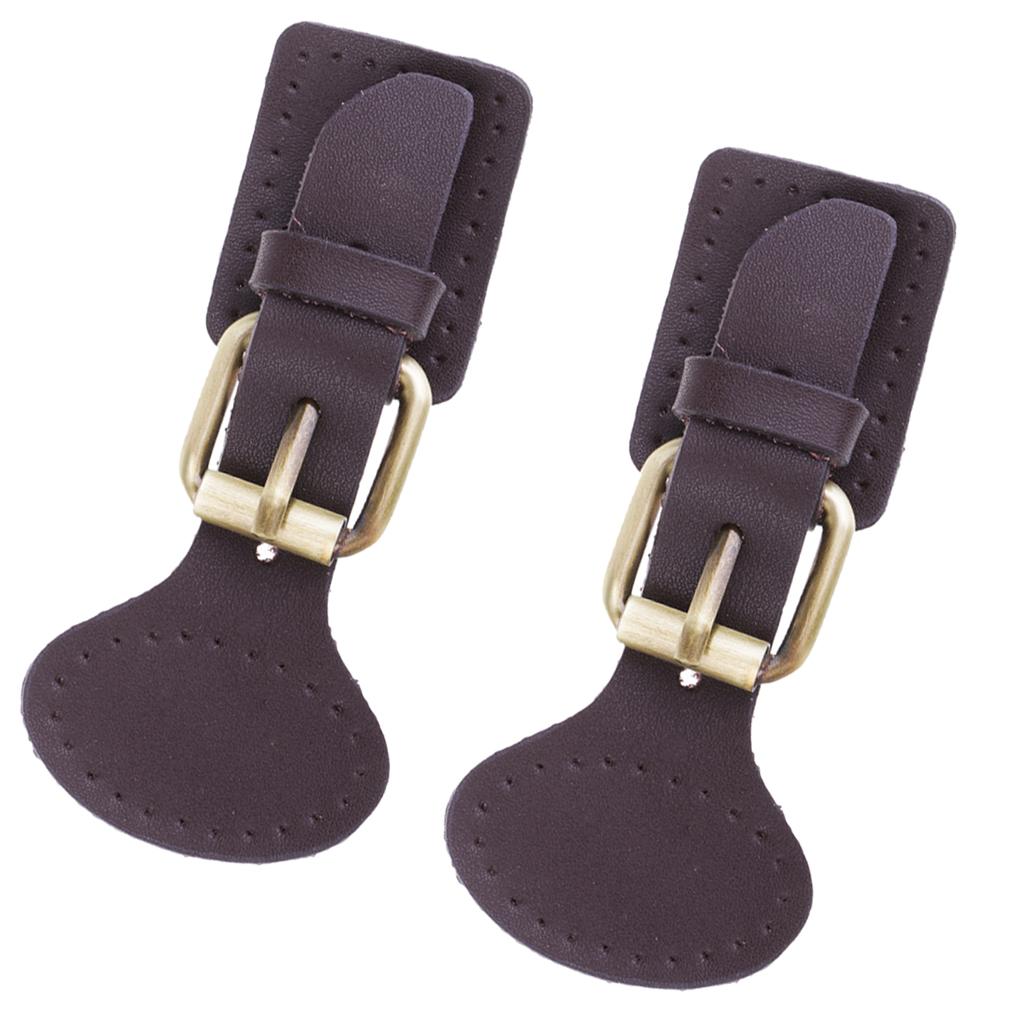 2 Sets Sew on Leather Magnetic Snap Buckles Sewing Fasteners for Bag Brown
