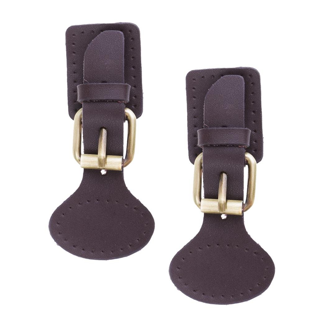 2 Sets Sew on Leather Magnetic Snap Buckles Sewing Fasteners for Bag Brown