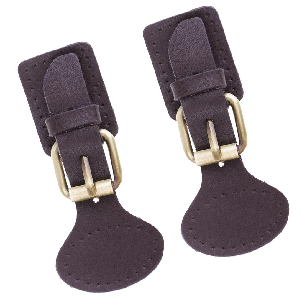 2 Sets Sew on Leather Magnetic Snap Buckles Sewing Fasteners for Bag Brown