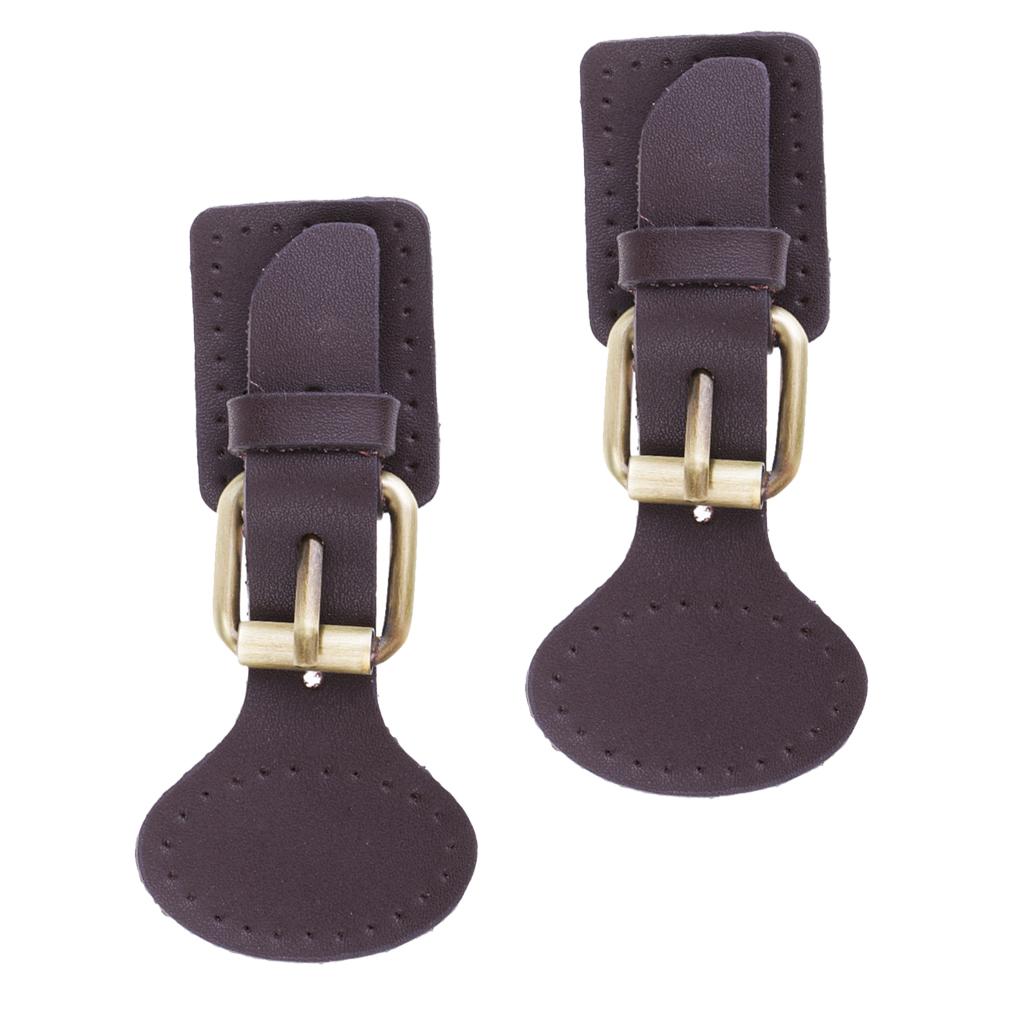 2 Sets Sew on Leather Magnetic Snap Buckles Sewing Fasteners for Bag Brown