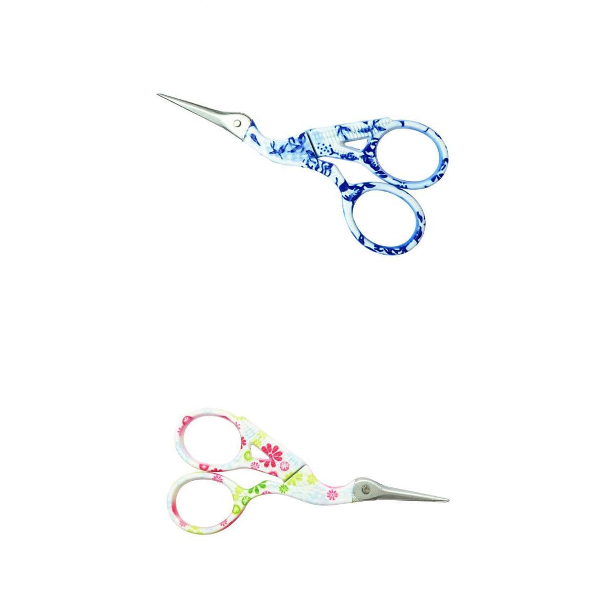 2Pcs Vintage Crane Shape Steel Scissors Embroidery Shears Crafts Sewing Tool