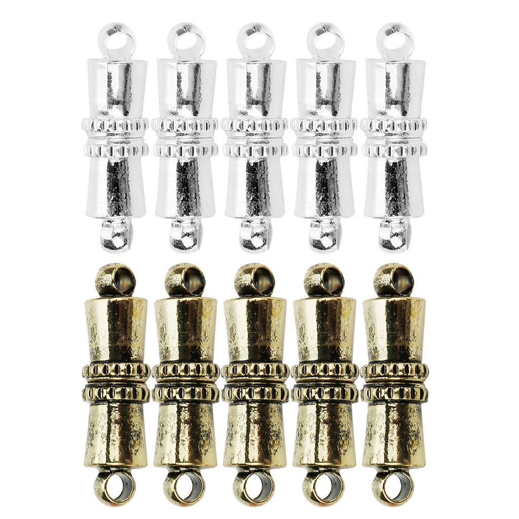 10 Pieces Brass Magnetic Clasps Connector for Jewelry Making Silver Bronze