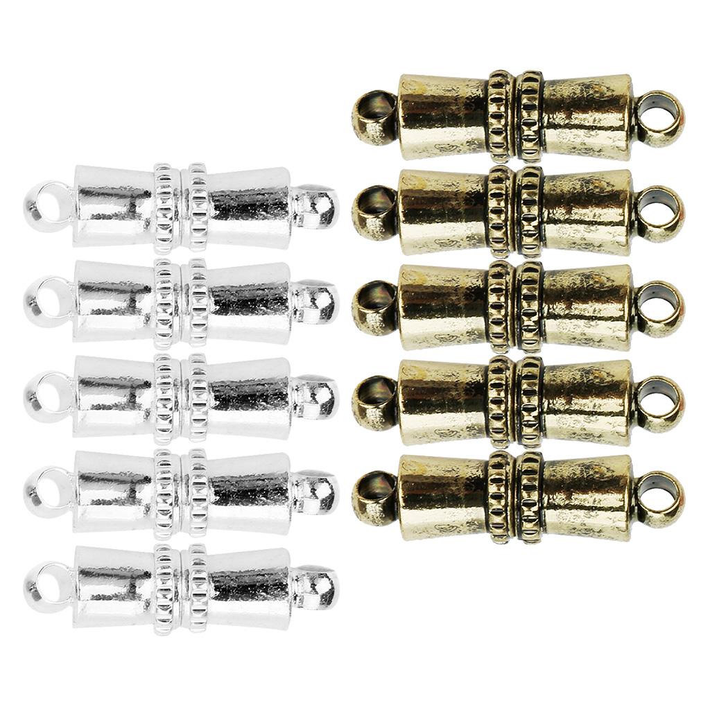 10 Pieces Brass Magnetic Clasps Connector for Jewelry Making Silver Bronze