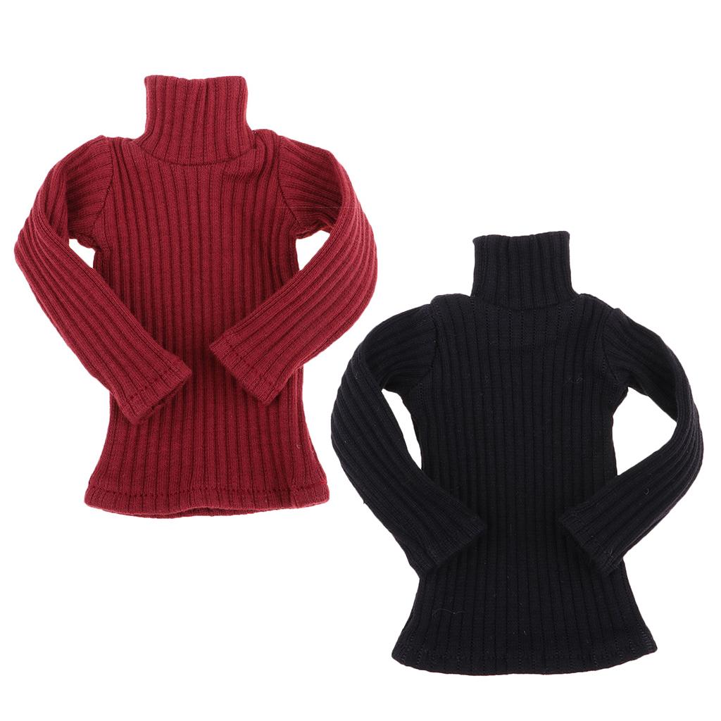 1/6 Scale Model Man's Sweater for 12'' Action Male Figures Body Red & Black