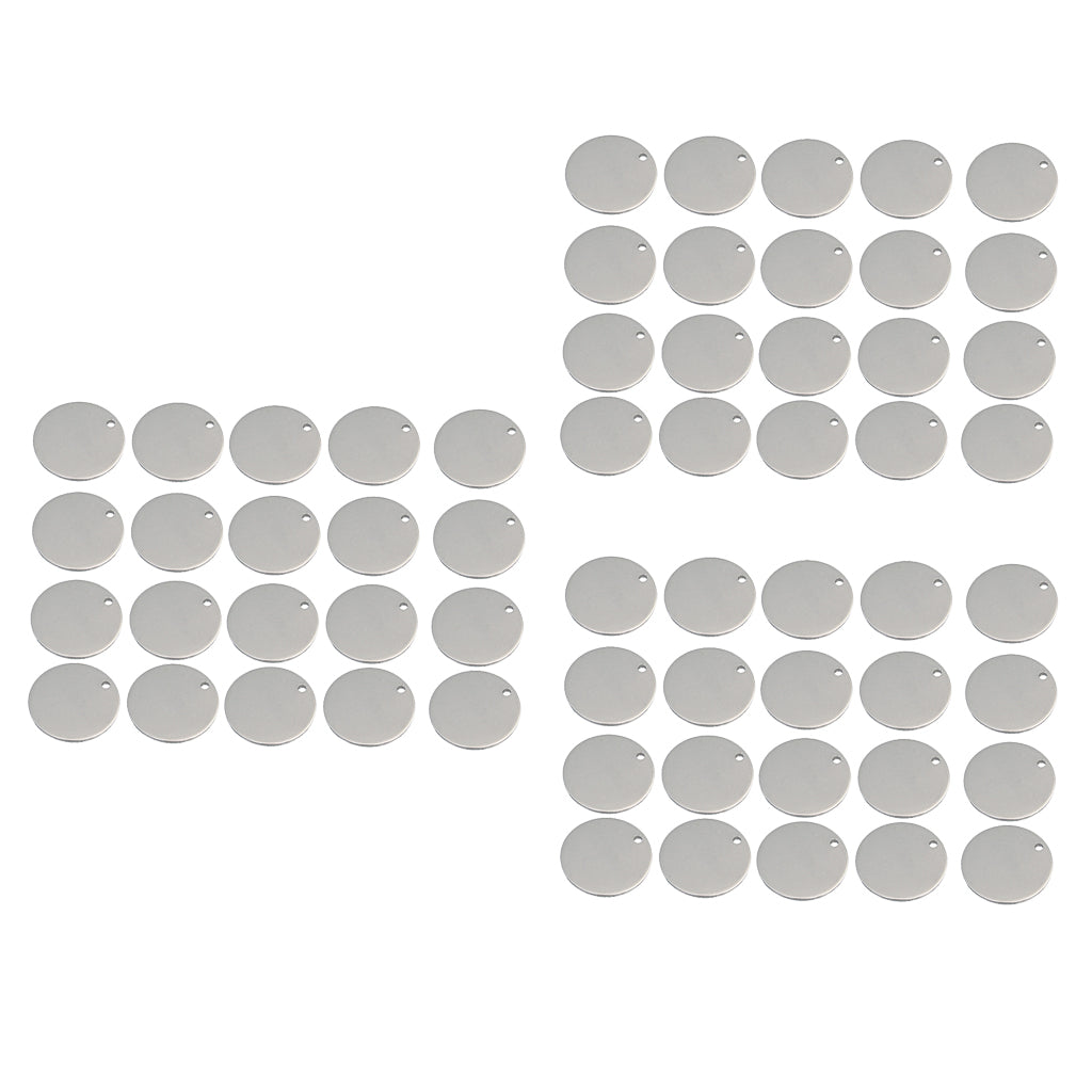 60 Pieces Metal Flat Round Circle Blank Coin Stamping Charms Tag Pendant 8mm