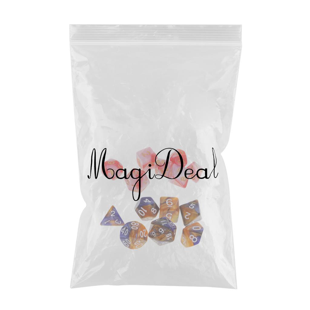 14 Pieces Polyhedral Dice for Dungeons and Dragons RPG Board Game Gift