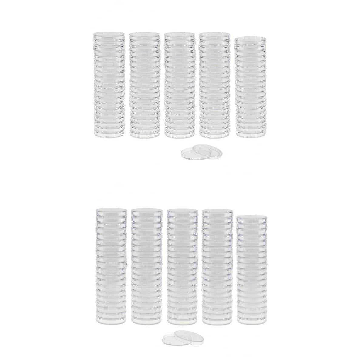 200pcs Round Plastic Coin Capsules Container Storage Holder Case 30/38mm