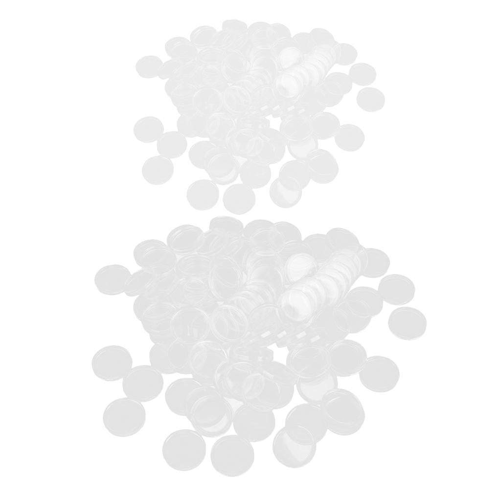 200 Pieces Boxed Coin Capsules Coin Case Transparent Color 32mm 18mm