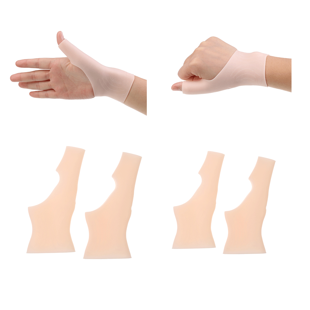 2 Pairs Silicone Wrist Brace Wrap Thumb Support Arthritis Tendonitis Relief