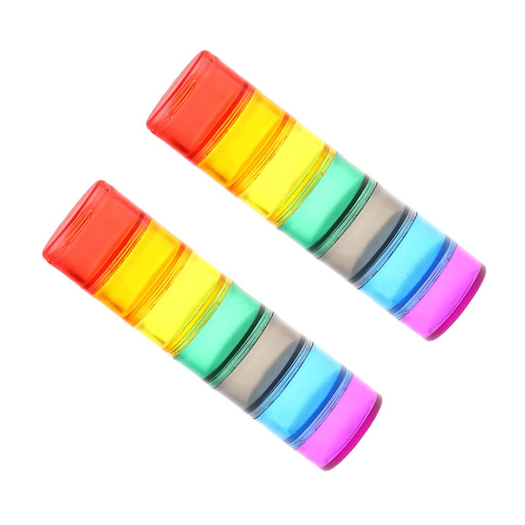 2 Pcs 7 Day Weekly Medicine Tablet Pill Box Organizer Stackable Container