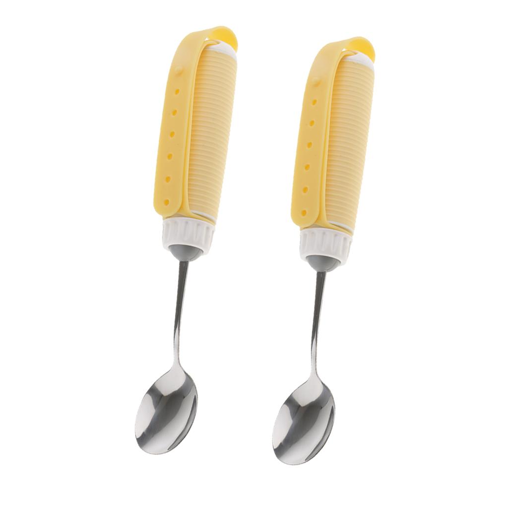 2 Piece Rotating Utensil Eating Aids Spoon Non-Slip for the Elder Disability