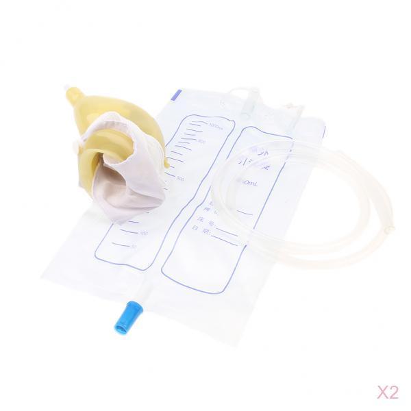 2 Pieces Reusable Male Urinal Pee Holder Incontinence Aids Pee Bag 1000ml
