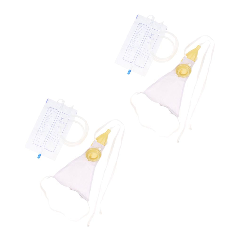 2 Pieces Reusable Male Urinal Pee Holder Incontinence Aids Pee Bag 1000ml