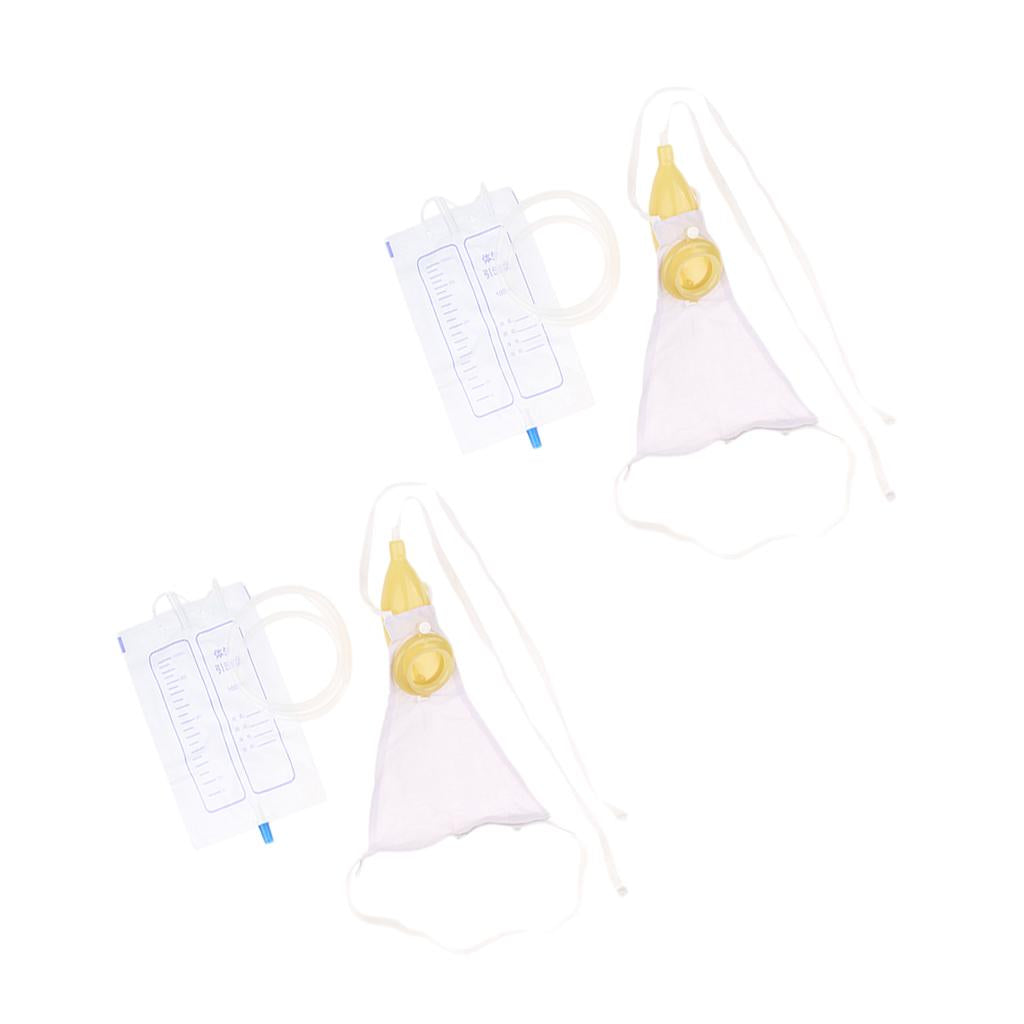 2 Pieces Reusable Male Urinal Pee Holder Incontinence Aids Pee Bag 1000ml