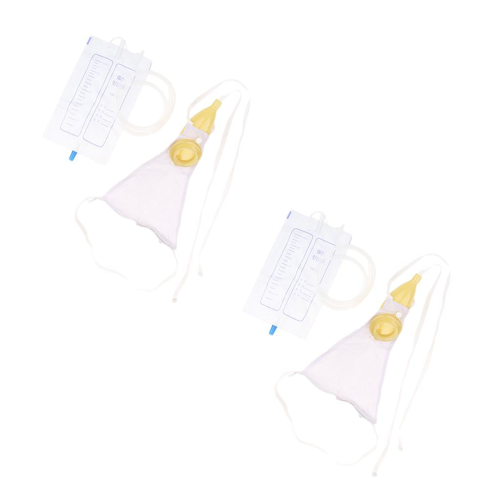 2 Pieces Reusable Male Urinal Pee Holder Incontinence Aids Pee Bag 1000ml