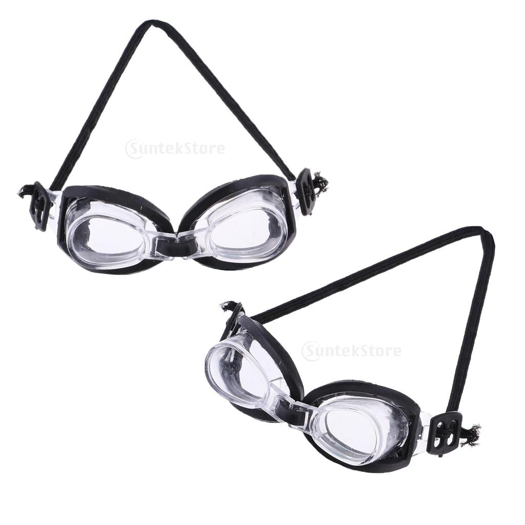 2pcs 1/6 Beach Swimming Goggles Transparent Black Side for Blythe Doll Accs
