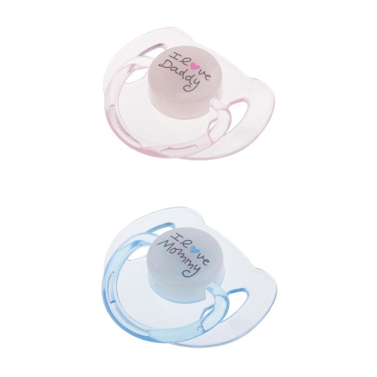 2pcs Cute Dummy Magnetic Pacifier for Reborn Baby Supplies Pink & Blue