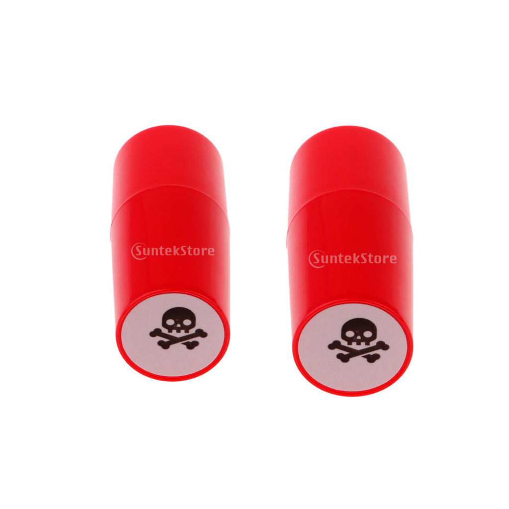 2pcs Colorfast Quick-dry Golf Ball Stamper Marker Impression Seal Skull