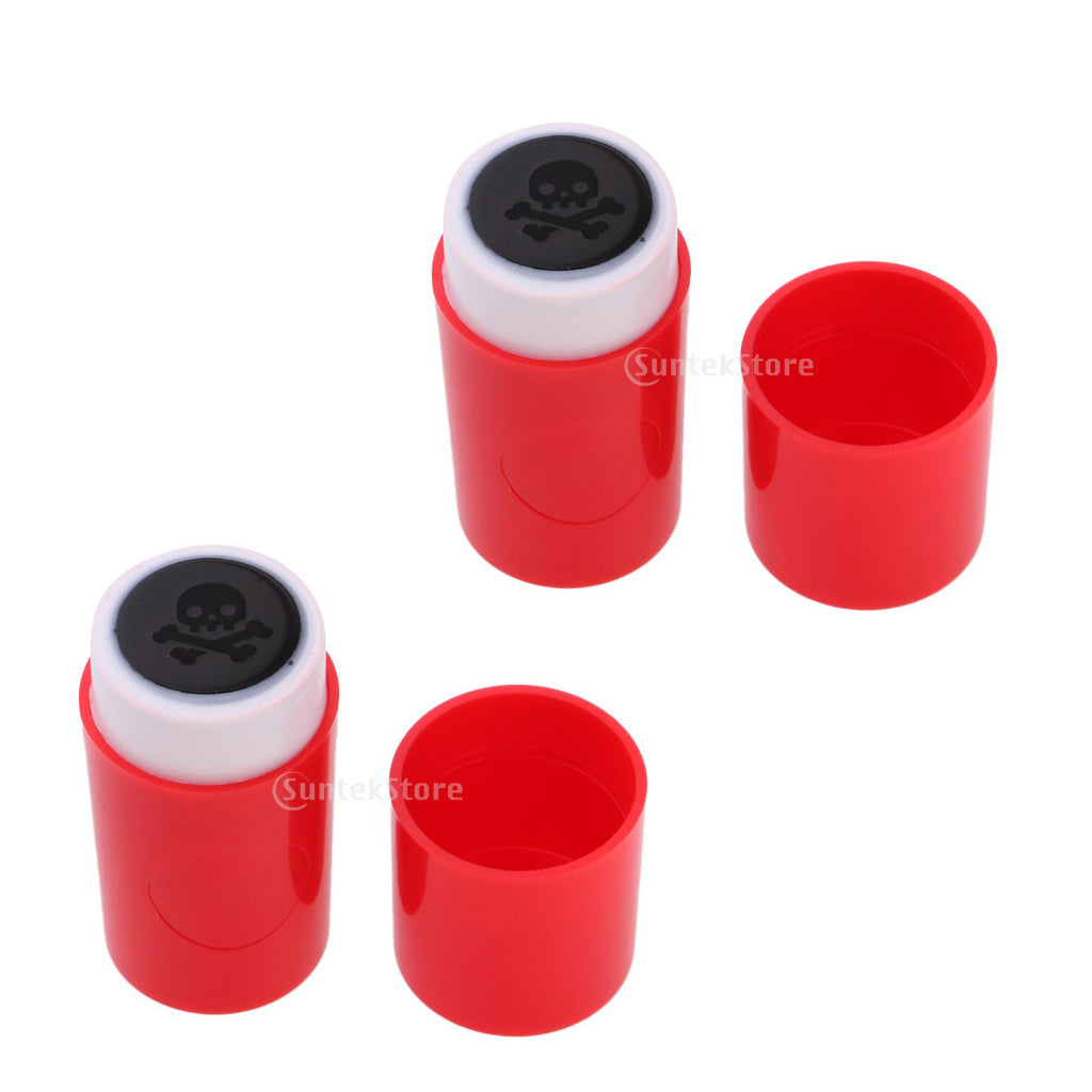 2pcs Colorfast Quick-dry Golf Ball Stamper Marker Impression Seal Skull