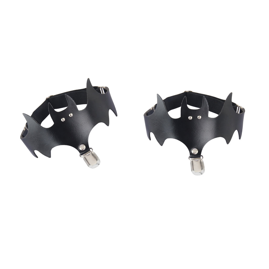 2x Gothic Black Leg Ring Bat Wings Leg Garter Belt for Women Halloween Gifts