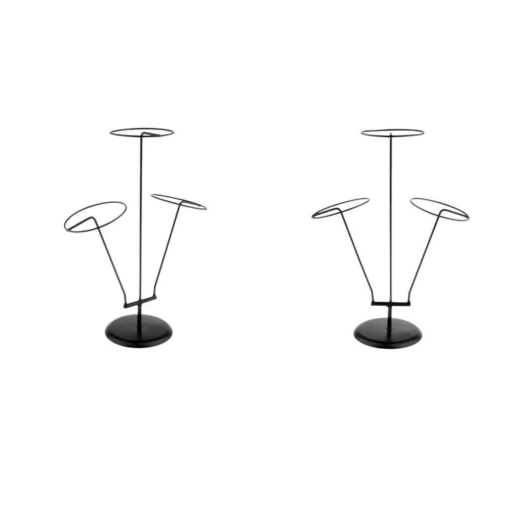 2pcs 3 Layered Metal Hats Cap Storage Display Holder Scarf Wigs Rack Stand