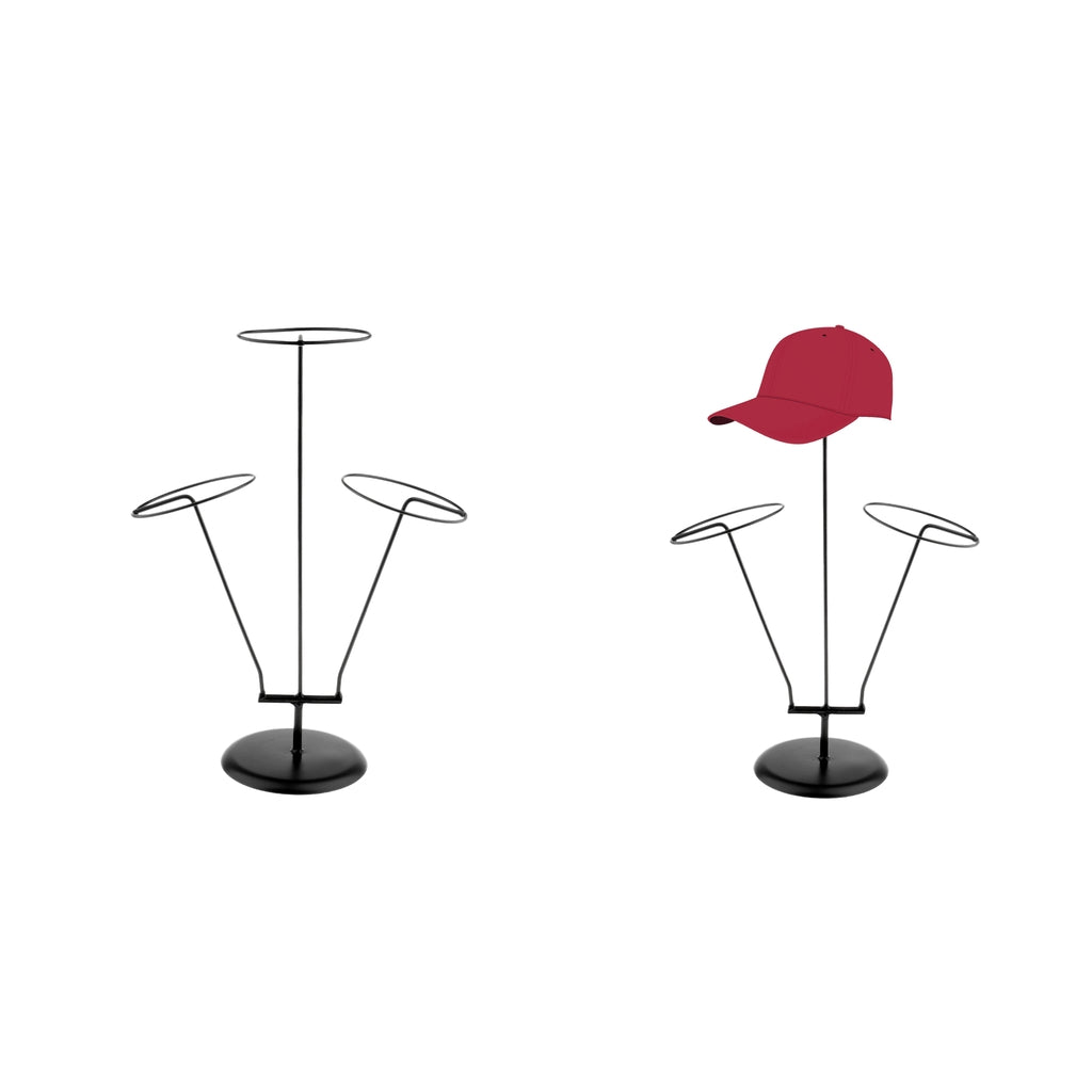 2pcs 3 Layered Metal Hats Cap Storage Display Holder Scarf Wigs Rack Stand