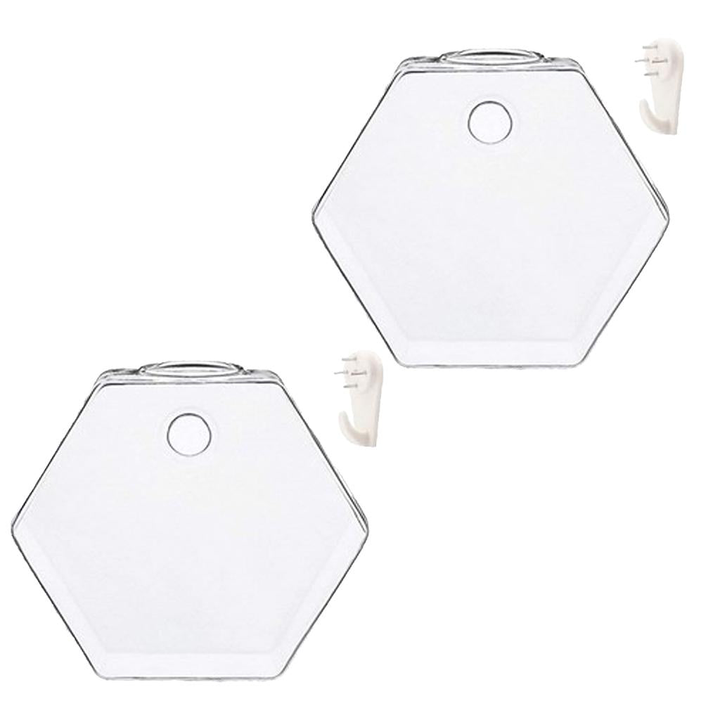 2x Wall Hanging Planter Glass Hydroponic Vase Plant Pot Terrarium Hexagon