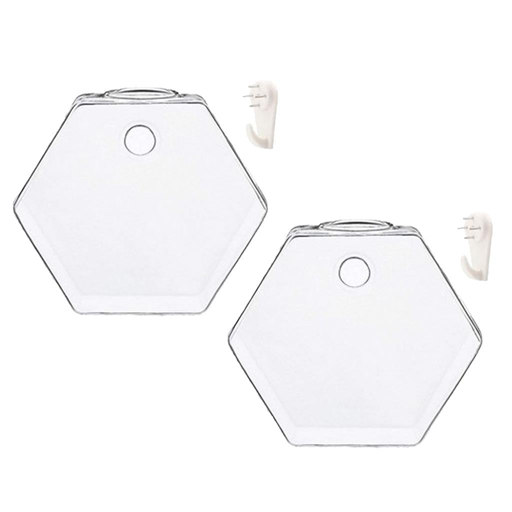 2x Wall Hanging Planter Glass Hydroponic Vase Plant Pot Terrarium Hexagon